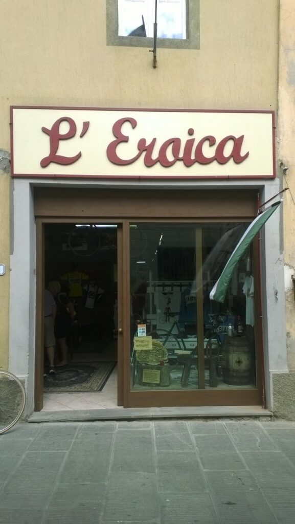 De Eroica winkel in Gaiole in Chianti in Toscane