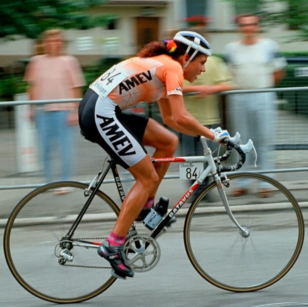 Leontien van Moorsel tijdens het WK van 1991